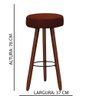 Banqueta Alta Redonda Pés Madeira Palito - Modelo Londres:telha - 3
