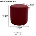 Ver imagem 3 de Puff Redondo Copenhage Veludo Maserati Milani Store Vermelho