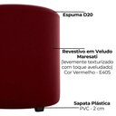 Ver imagem 4 de Puff Redondo Copenhage Veludo Maserati Milani Store Vermelho