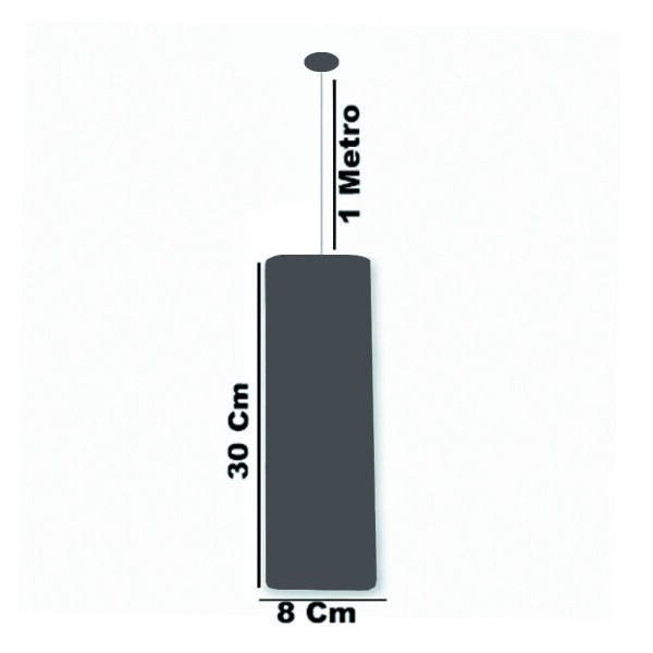 Kit com 3 Pendentes Tubo/Cilindro Preto - 3