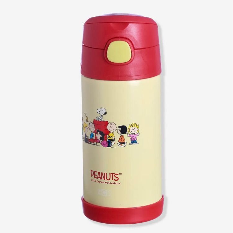 Garrafa Térmica Infantil Click Canudo 300ml Snoopy e Amigos Zonacriativa - 3