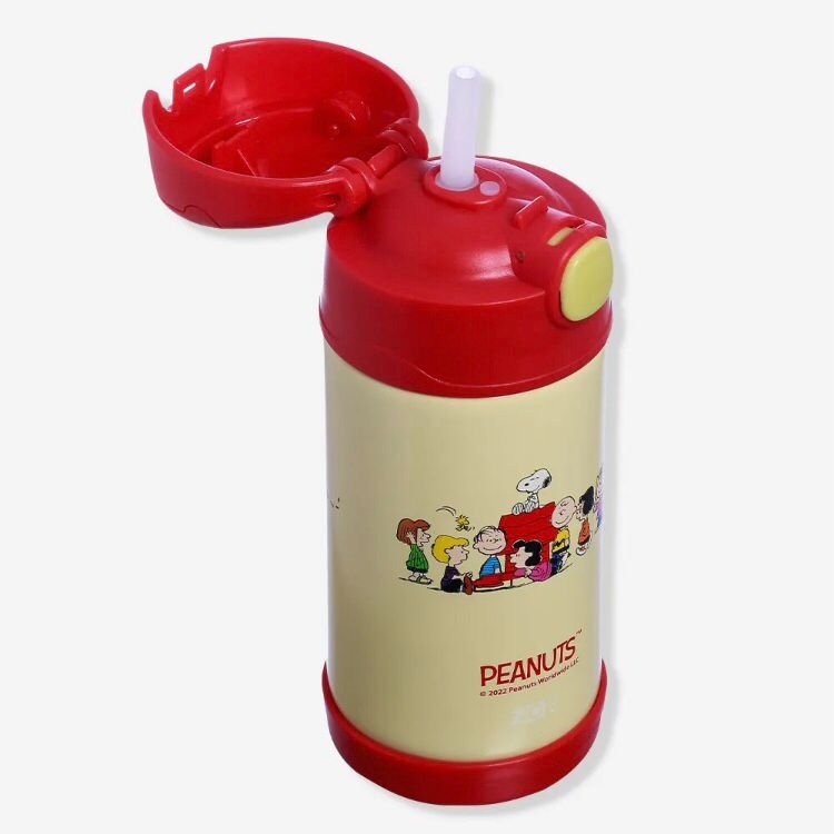 Garrafa Térmica Infantil Click Canudo 300ml Snoopy e Amigos Zonacriativa - 2