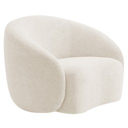 Poltrona Orgânica Luxo Recepção Amore Bouclé Bege - Amarena Móveis - 1