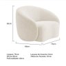 Poltrona Orgânica Luxo Recepção Amore Bouclé Bege - Amarena Móveis - 3