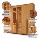Ver imagem 4 de Guarda-Roupa Casal Reflecta 6 Portas 4 Gavetas com LED Cinamomo Bélgica