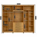 Ver imagem 2 de Guarda-Roupa Casal 6 Portas com LED e Vidro Reflecta 5 Gavetas Bélgica