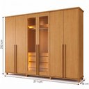 Ver imagem 3 de Guarda-Roupa Casal Reflecta 6 Portas 4 Gavetas com LED Cinamomo Bélgica