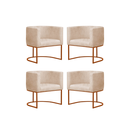 Ver imagem 1 de Kit4 Poltronas Reforçada Decorativa Sala Estar Jantar Gabriela Base Ferro Bronze Suede:bege
