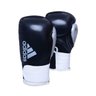Kit Luva Boxe Adidas Hybrid 65 Preto/Branco com Bandagem Azul e Bucal Simples - 16 Oz - 2