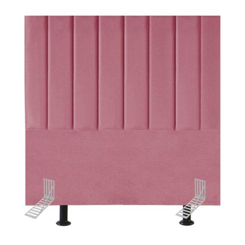Cabeceira Estofada Cama Solteiro 100cm Lídia Suede e Frame Rosa