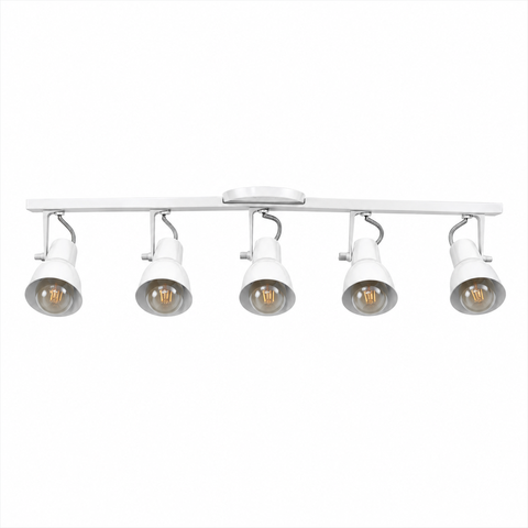 Spot Trilho Light Aluminio Teto e27 5 Luzes Lumini Lab - Branco Brilhante