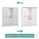Ver imagem 5 de Guarda Roupa Capelinha 4 Portas 42220 Branco Rosa Flex Demobile