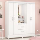 Ver imagem 6 de Guarda Roupa Capelinha 4 Portas 42220 Branco Rosa Flex Demobile