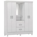Ver imagem 2 de Guarda Roupa Capelinha 4 Portas 42220 Branco Rosa Flex Demobile