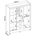 Ver imagem 4 de Guarda Roupa Capelinha 4 Portas 42220 Branco Rosa Flex Demobile