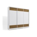 Ver imagem 2 de Guarda-roupa Casal 100% Mdf Kappesberg C/pés 3 Portas de Correr 6 Gavetas Branco/nogueira
