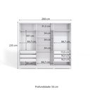 Ver imagem 6 de Guarda-roupa Casal 100% Mdf Kappesberg C/pés 3 Portas de Correr 6 Gavetas Branco/nogueira