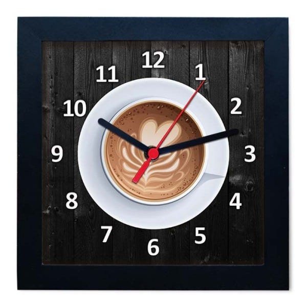 Relógio De Parede Decorativo Caixa Alta Tema Café QW-002