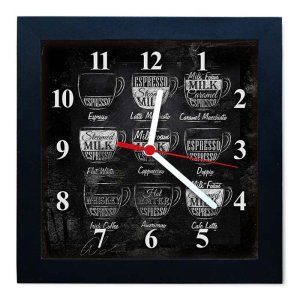Relógio De Parede Decorativo Caixa Alta Tema Café QW-001