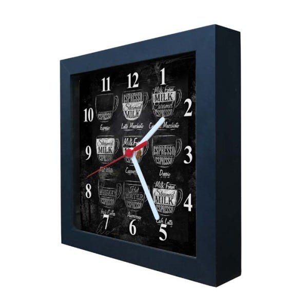 Relógio De Parede Decorativo Caixa Alta Tema Café QW-001 - 2