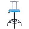Banqueta Alta Versa Cadeira Caixa Giratória Base Tecido Sintetico Azul Turquesa Popmov Cadeira Banqu - 1
