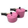 KIT 2 PANELAS DE PRESSÃO 3 E 4,5 LITROS ROSA BEBÊ ÉDECASA - 1