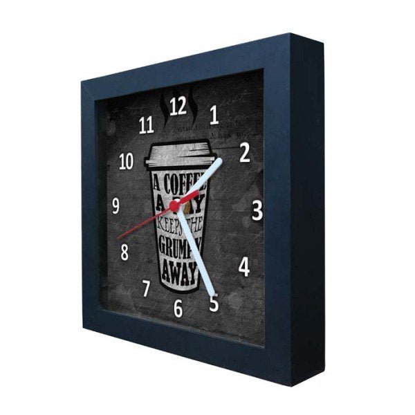 Relógio De Parede Decorativo Caixa Alta Tema Café QW-003 - 2