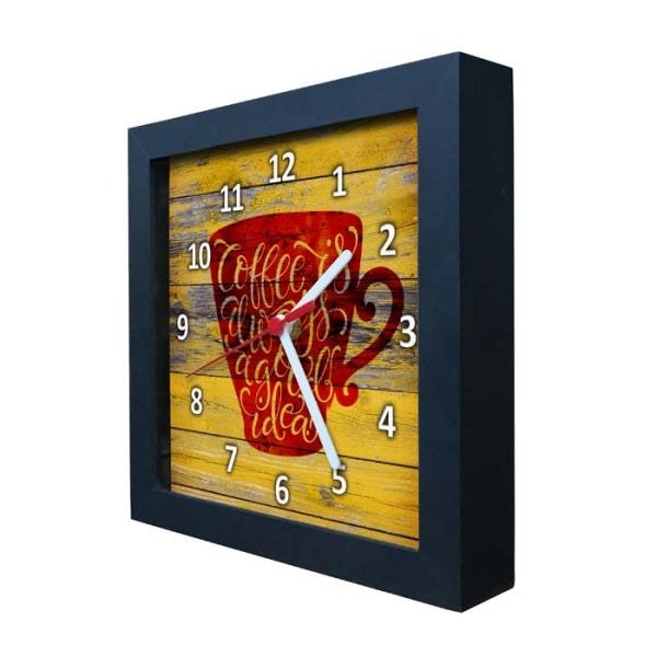Relógio De Parede Decorativo Caixa Alta Tema Café QW-008 - 2