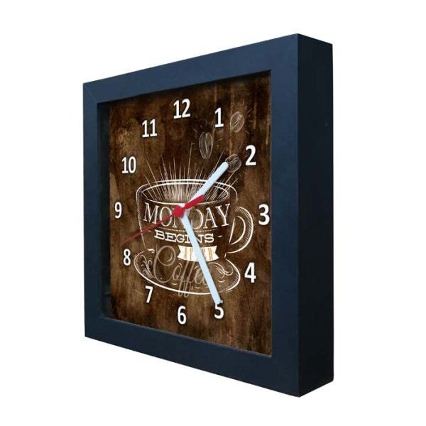 Relógio De Parede Decorativo Caixa Alta Tema Café QW-011 - 2