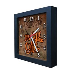 Relógio De Parede Decorativo Caixa Alta Tema Café QW-016 - 2 Relógio De Parede Decorativo Caixa Alta Tema Café QW-016 - 2