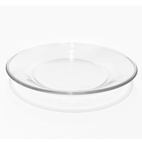 Prato de Vidro Transparente Resistente para Almoço e Jantar – Design Clássico para Mesa Posta e Uso