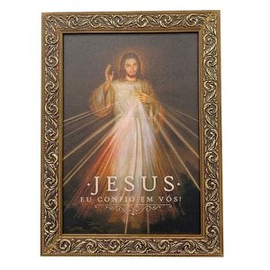 Quadro Jesus Misericordioso com Moldura 35x25 Cm
