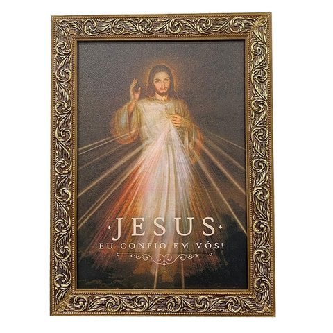 Quadro Jesus Misericordioso com Moldura 35x25 Cm