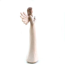 Anjo Decorativo de Resina Segurando Pombo Grande 20cm - 3