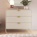 Ver imagem 2 de Cômoda para Quarto 3 Gavetas Industrial Orgânico 90cm Alek A03 Off White - Lyam Decor