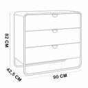 Ver imagem 5 de Cômoda para Quarto 3 Gavetas Industrial Orgânico 90cm Alek A03 Off White - Lyam Decor