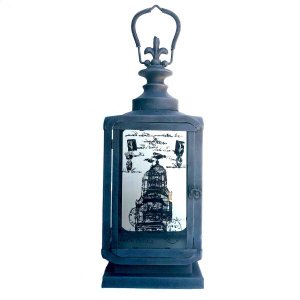 Lanterna Marroquina Decorativa Preta Fosco com Desenho