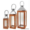 Ver imagem 1 de Kit com 3 Lanterna Marroquina de Madeira e Inox Decorativa