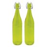 Jogo com 2 Garrafas de Água 1L Coloridas com Tampa de Pressão Verde - 1