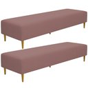 Ver imagem 1 de Kit 02 Puffs Decorativo Sala de Estar Bali W01 Pés Palito 170x60cm Suede Rosê - Lyam Decor