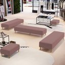 Ver imagem 2 de Kit 02 Puffs Decorativo Sala de Estar Bali W01 Pés Palito 170x60cm Suede Rosê - Lyam Decor