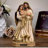Imagem Sagrada Família Barroca Grande 40cm Resina Dourada - 2