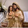 Imagem Sagrada Família Barroca Grande 40cm Resina Dourada - 5