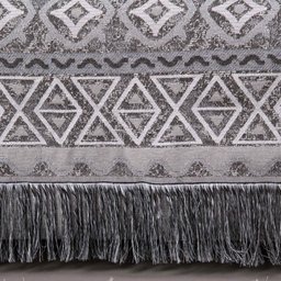 Manta Xale Rustic Jacquard 1 Pç Cinza Lilly Home Enxovais - 3