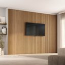 Ver imagem 1 de Painel Ripado para TV 86 Polegadas Planejado 320x230cm Aruá CabeCasa MadeiraOriginals Marrom/Jatobá
