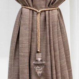 Kit Abraçadeiras de Cortina Cordão com Pingênte Caribe 02 Peças - Bege - 1