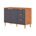 Ver imagem 1 de Balcão Cozinha Elena 2 Ptas 3GAVS s/Tampo 120cm Cin/Tit MGM