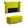 KIT + Cabeceira Com Recamier Baú Dunas Princesa em captonê 1,95 Casal Cama Box Amarelo Suede Dalaqua - 1