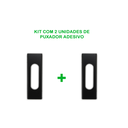 Ver imagem 1 de 2 Puxadores Retangular Adesivo para Armários, Box, Portas e Janelas de Correr - Preto