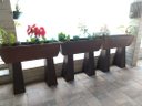 Ver imagem 2 de Vaso Planta 100x30 Jardineira Floreira Suporte Polietileno BGPLASTICOS V5100S AMARELO GIRASSOL 007